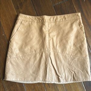 Camel Colored Leather Skirt from LuLu’s